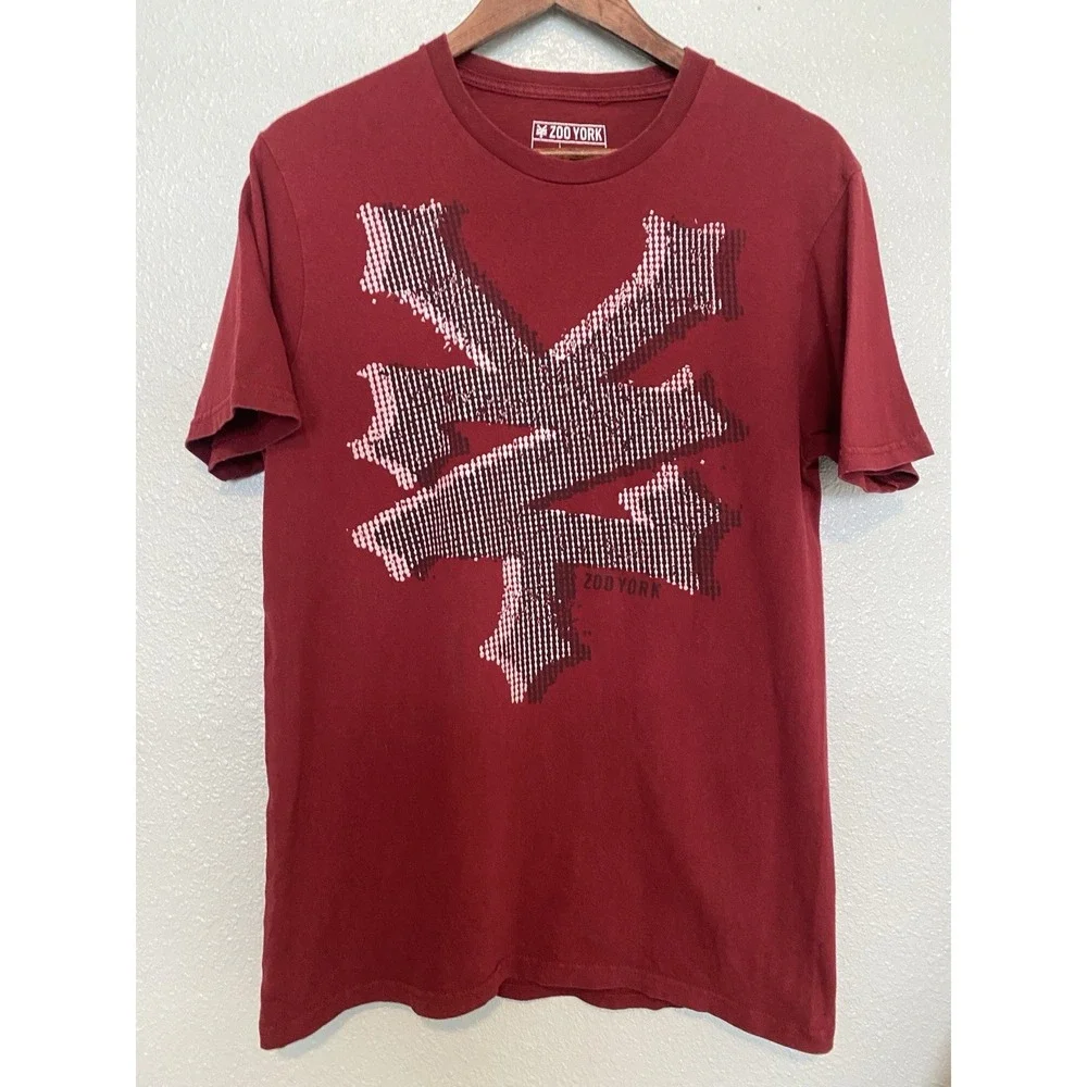 Zoo York Medium Burgundy Mens T-shirt Streetwear New York‎ Y2K